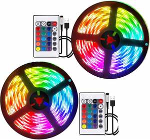 Battery Powered <b>RGB</b> Flexible LED Strip Light 1m-5m Remote <b>Controller</b> IP20 Rated 2-Year Warranty Bronze Material Ra80 50000 Hours - Product Image 1