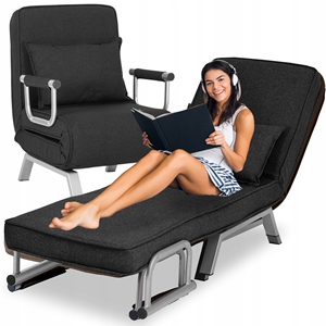 Factory Wholesale Metal Stand Convertible Adjustable Position Backrest Versatile Living Room Guest Loungers <strong>Bed</strong> <strong>Recliner</strong> - Product Image 2
