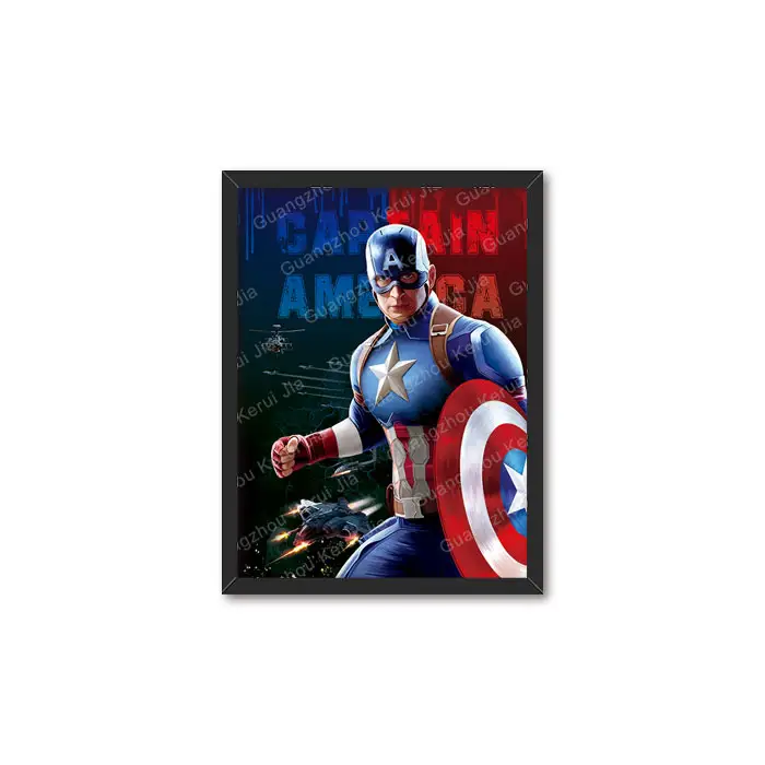 Meilleure vente prix d'usine Marvel Super Hero 3D affiche d'anime lenticulaire pour cadeau publicitaire