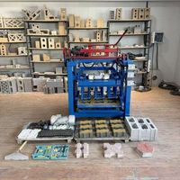 Machine à briques semi-automatique 4-35B, électrique et mobile, pour la fabrication de blocs autobloquants avec ligne de production de briques creuses en sable 220V/380V