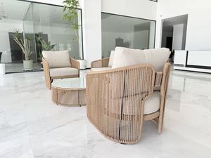 Ensemble de meubles de luxe modernes en rotin tressé <span class=keywords><strong>pour</strong></span> <span class=keywords><strong>terrasse</strong></span> <span class=keywords><strong>extérieure</strong></span>, chaise et <span class=keywords><strong>canapé</strong></span> <span class=keywords><strong>pour</strong></span> hôtel, patio, villa ou loisirs en extérieur - Product Image 4