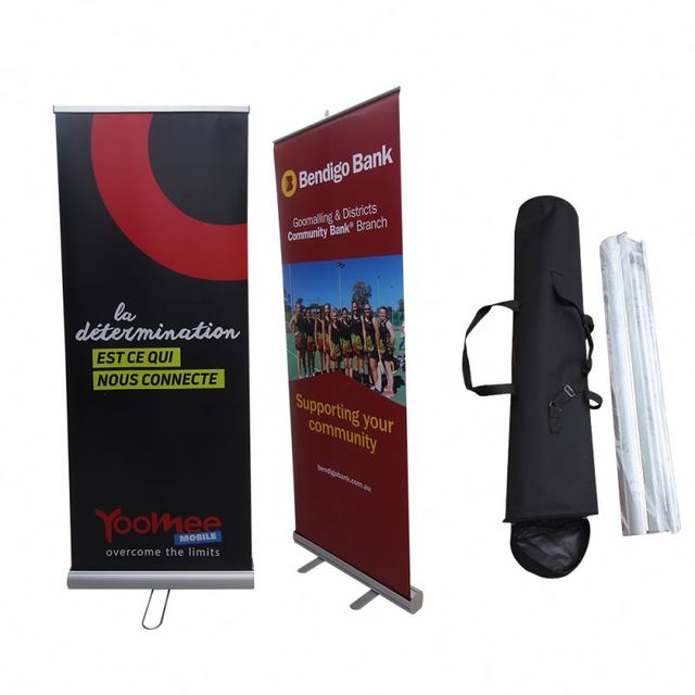 Custom Lightweight Portable Telescopic Stand Adjustable Roll Banner Frame Aluminium/Plastic Frame Vinyl Material Offset Printing