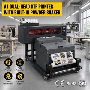 Impresora DTF A1 de 2 cabezales con máquina agitadora de polvo, kit completo de impresión por transferencia DTF para personalizar camisetas - Product Image 1