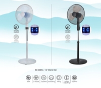 Ventilateur sur pied électrique intelligent en plastique pour la maison, avec minuterie tactile, 16 pouces, avec télécommande
