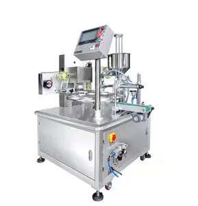 Ekonomik dondurma dönen fincan doldurma makinesi Gelato yoğurt kabı ambalaj ve sızdırmazlık makinesi CE standart