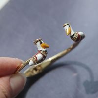 Accessoires de mode, bracelet en émail en forme de pellican pour femmes