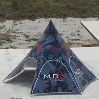 Tente étoile/canopée araignée résistante aux UV - Canopée extérieure en PVC robuste avec logo personnalisé pour événements et team building (cadre en aluminium)