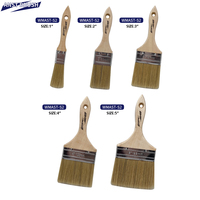 Pinceau plat industriel de 2 pouces, réplique de poils de porc, pour peinture à base d'eau, manche en bois, professionnel, pour le travail du bois, vernissage, bricolage