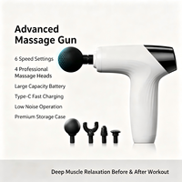 Mini pistolet de massage avec 4 têtes de massage interchangeables, puissant masseur musculaire pour la relaxation, machine de massage par percussion des tissus profonds