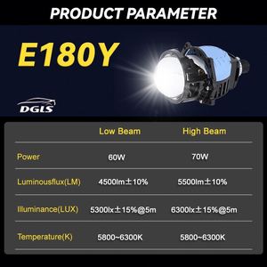 DGLS Auto faro Super brillante 140W instalación no destructiva H7 bi led proyector lente 3,0 pulgadas faro para coche - Product Image 5