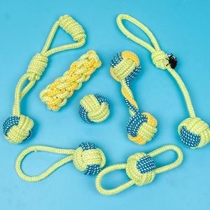 Juguete para Perro, Pelota de Cuerda de Algodón Anudada, Juguete Masticable de Grado Alimenticio para Cachorros, Labrador/Border Collie/Golden Retriever, Juego de Tira y Afloja - Product Image 1
