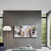 Peinture murale Paysage Arbre Style Moderne Décoration Maison Populaire Écologique Faite à la Main en Acrylique sur Toile Imperméable
