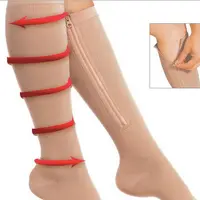 Benutzer definiertes Logo Running Elastic Medical High Knee Side Reiß verschluss Kompression strümpfe für Frauen Männer