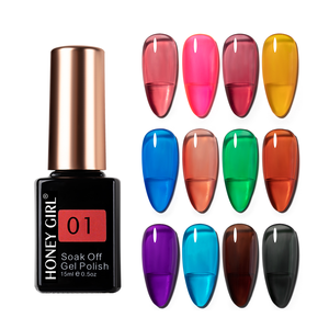 HONEY GIRL - Esmalte de Gel UV LED de Diseño Francés, 12 Colores, Set de Gel Nude, Transparente, Personalizable con Logotipo, MOQ Bajo - Product Image 1