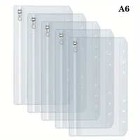 A5 A6 A7 Mini Classeur Poches avec Fermeture Éclair Loose Leaf zipper bag Transparent Card Protector Side Loading Waterproof Cash Enveloppes