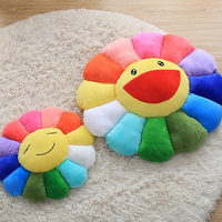 Cojín de Asiento de Peluche Personalizado de Takashi Murakami con Diseño de Girasol, Cojín de Algodón PP Súper Suave para Aliviar el Estrés