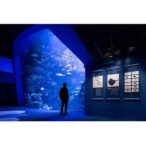 Bien recibido de vidrio doblado Artificial peces de acuario elegante montado en la pared de la decoración tanque <span class=keywords><strong>con</strong></span> la luz # - Product Image 5