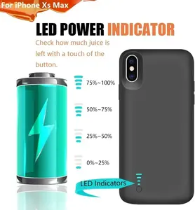 Coque de téléphone portable intelligente de protection portable 10000mAh pour <span class=keywords><strong>iPhone</strong></span> X <span class=keywords><strong>XS</strong></span> XR <span class=keywords><strong>Xs</strong></span> <span class=keywords><strong>Max</strong></span>, coque de batterie externe, chargeur de batterie étendu - Product Image 4