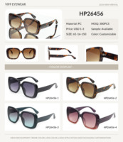 Lunettes de soleil tendance avec protection UV400, monture carrée classique de grande taille, logo personnalisé, lunettes de soleil unisexes pour femmes et hommes HP26456