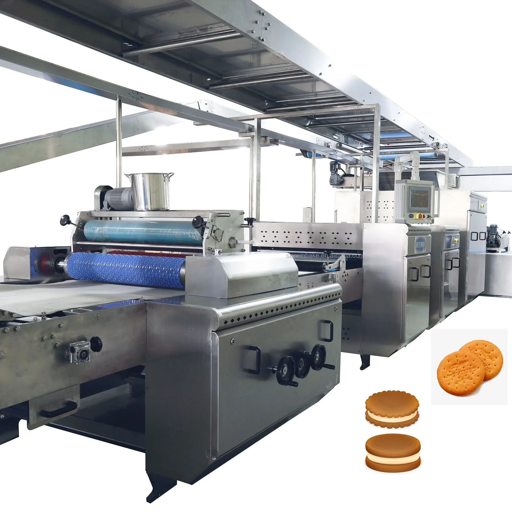 Ulusal standart otomatik bisküvi üretim hattı Guangdong fabrikada