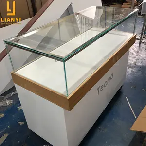 Electronic Shop Elegante Mdf Glas Handy Vitrine Showcase Retail Counter