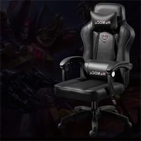 Appuie-tête largeur dossier extra haut nouvelles idées nouvelle chaise de jeu en cuir de soutien d'oreiller lombaire noir de haute qualité