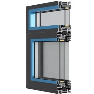 Double Pane Low-e With Mosquitos Screen For House Blind Thermal Break Aluminum Casement Windows