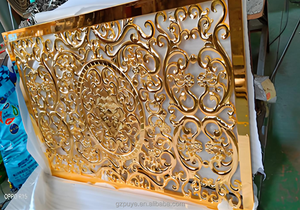 Panneaux métalliques décoratifs intérieurs gravés <span class=keywords><strong>de</strong></span> précision dorés, placage en aluminium, panneau mural en aluminium - Product Image 6
