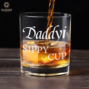 Logo laser personnalisé 12oz verres à whisky en verre à l'ancienne tasse à bec à papa verre à whisky avec boîte en bois <span class=keywords><strong>cadeau</strong></span> drôle pour papa - Product Image 5