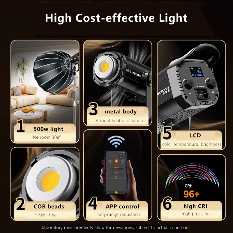 Professional 500W Photographic Lighting Studio Lamp Kit LED Cob