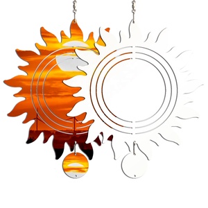 GLK Envío GRATUITO desde Almacén en EE. UU. Moderno Giratorio de Viento Colgante con Acabado Brillante, Impermeable, para Sublimación, de Metal, de 8/10 Pulgadas, Adorno de Jardín - Product Image 2