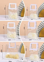 Sac fourre-tout en PVC transparent avec logo imprimé personnalisé, sac cadeau en plastique, sac de shopping