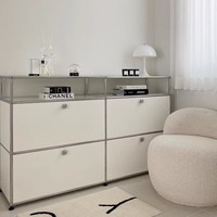 Armoire de rangement modulaire moderne en acier inoxydable buffet décoratif multifonctionnel simple Ins pour le salon du Moyen Âge