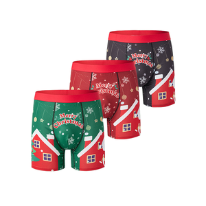 Calzoncillos Bóxer Navideños Para Hombre - Estampado De Bastones Y Muérdago, Cómodos Y Divertidos