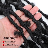 Extensions de Tresses Cheveux au Crochet Faux Locs Papillon Souples Synthétiques à Trame Simple Tresses Bouclées Dreadlocks Mèches Faux Locs