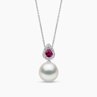 Lixin 925 Argent Perle Zircon Rubine Ensemble De Mariée Plaqué Or Goutte D'eau Boucles D'oreilles Collier pour Fiançailles ou Cadeau De Noël