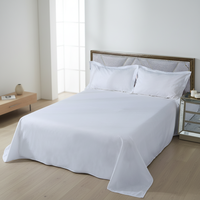 Parures de lit d'hôtel cinq étoiles personnalisées en gros – Housse de couette en satin tissé uni 100 % coton lavé, blanc, luxe, doux, 200 fils/pouce²