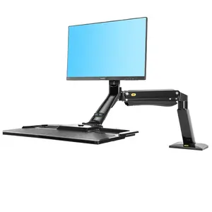 Ordinateur ergonomique à hauteur réglable Station de travail Support de moniteur 24-35 pouces avec plaque de clavier Support de bureau