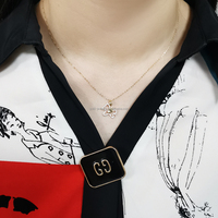 Collar Romántico con Cadena de Oro Real de 9k, Collar con Colgante de Piedra de Circonio, Collar de Alas de Caballo de Oro Puro de 9k, Joyería para Mujer al por Mayor