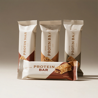 Sachet d'emballage en feuille d'aluminium avec impression personnalisée Sacs d'emballage pour barre de céréales de qualité alimentaire Noix Chocolat Petits sacs d'emballage pour barres protéinées en plastique