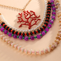 Collier ras du cou pour femme, style européen et américain, géométrique, multicouche, en résine tressée, inspiré de la plage et de l'océan