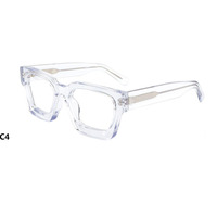Monture optique carrée en acétate lunettes en acétate avec logo personnalisé monture surdimensionnée lunettes prêtes à l'emploi