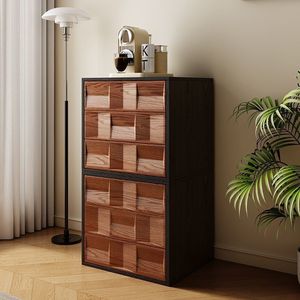 Armoire de rangement modulaire en bois massif pour salon, armoire de sol avec portes, design multifonctionnel à plusieurs niveaux - Product Image 2