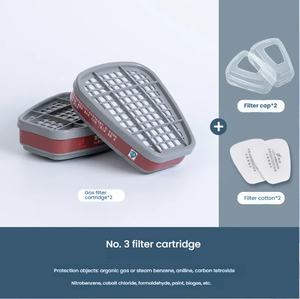 Masques à gaz respirateurs en silicone avec filtre à charbon actif Conception réutilisable à 3 couches pour la lutte contre les incendies Protection contre les gaz toxiques - Product Image 4
