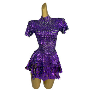 <span class=keywords><strong>Abito</strong></span> da Cocktail con Paillettes Glitterate Sihaiyile, Vestito a Linea A per Spettacoli, Costumi da Festival, <span class=keywords><strong>Mini</strong></span> <span class=keywords><strong>Abito</strong></span> da Donna per Night Club - Product Image 6
