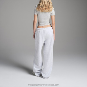 Ensemble Lounge 2 Pièces <span class=keywords><strong>Femme</strong></span> <span class=keywords><strong>de</strong></span> Haute Qualité en Jersey <span class=keywords><strong>de</strong></span> Coton Doux : Crop Top et Joggers à Jambes Larges – <span class=keywords><strong>Tenue</strong></span> Décontractée Assortie pour la Maison et le Streetwear - Product Image 2