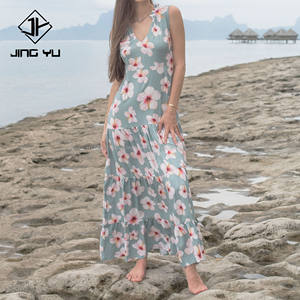 2024 nouveau marché d'Hawaii vente chaude femmes robe impression personnalisée doux fluide tissu Plumeria robe Hawaii robe Hawaii vêtements - Product Image 2