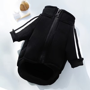 Sweater Anjing Desainer Custom Zipper Tides, Pakaian Hewan Peliharaan Mewah Ukuran Kecil, Mantel Jeans Gaya Lucu dengan Cetakan Huruf, Aksesori Pakaian - Product Image 3