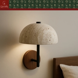 Applique murale réglable GOLDKING en travertin crème naturel et bois de noyer, pour hôtels et résidences modernes, personnalisable OEM ODM, vente directe - Product Image 5