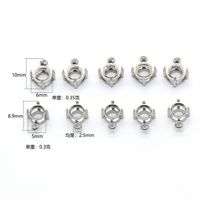Neue 316L Edelstahl Klaue Blank 6mm Zirkon Basis Leere Schmuck komponenten 50 Stück Tasche für DIY Einstellung